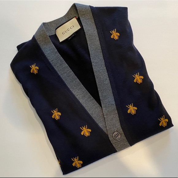 Gucci Bee Wool Knit Cardigan Mens 
